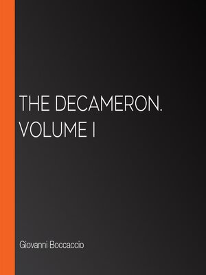 cover image of The Decameron. Volume I